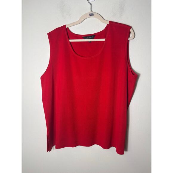Ming Wang Red Sleeveless Tank/Shell Sz 2X - Picture 1 of 1